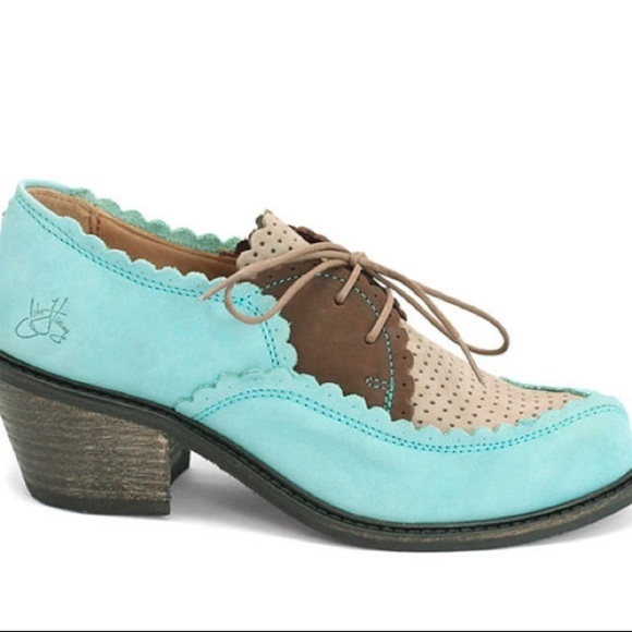 JOHN FLUEVOG Sz 7  Elise Adrianna Family Lace Up Nubuck Oxford Style Shoes - Picture 2 of 16